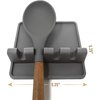 Zulay Kitchen Zulay Utensil Rest w Drip Pad Silicone  Dark Grey ZULB07PVBS863